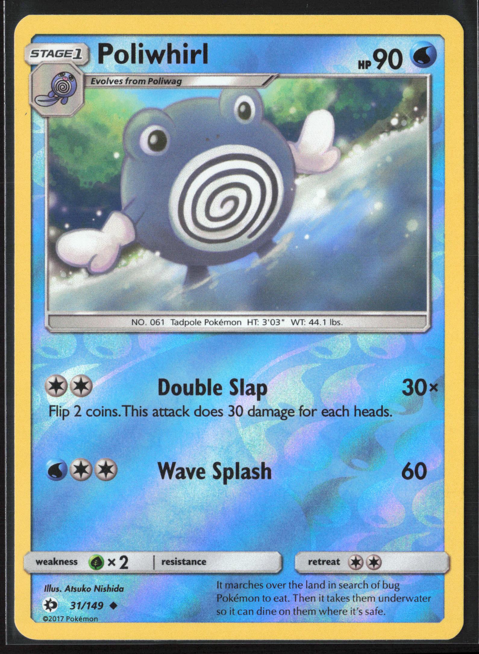 SM Base Set #31/149 Poliwhirl Reverse Holo 22439