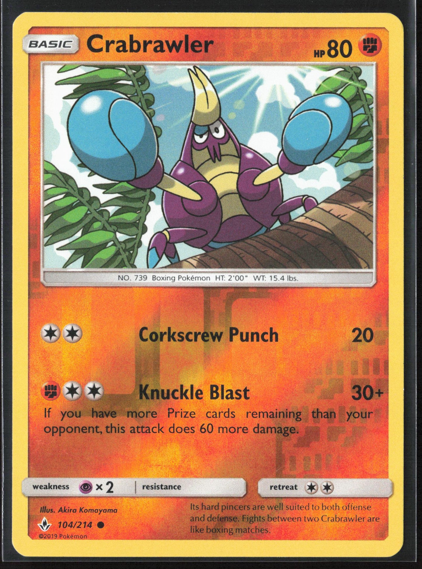 SM - Unbroken Bonds #104/214 Crabrawler Reverse Holo 22456