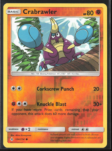 
SM - Unbroken Bonds #104/214 Crabrawler Reverse Holo 22456