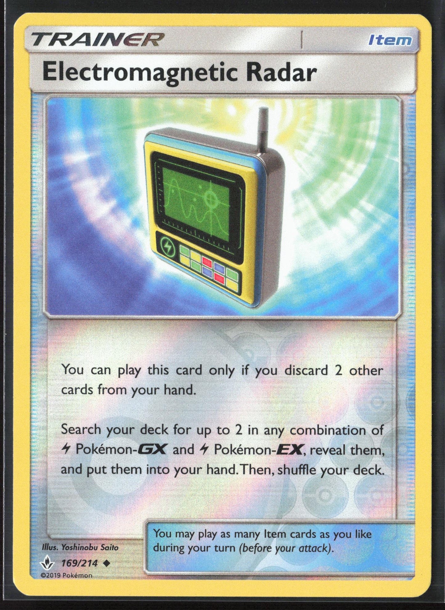 SM - Unbroken Bonds #169/214 Electromagnetic Radar Reverse Holo 22469