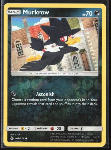 
SM - Unbroken Bonds #108/214 Murkrow Reverse Holo 22470