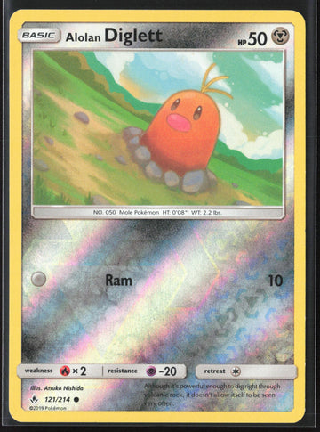 
SM - Unbroken Bonds #121/214 Alolan Diglett Reverse Holo 22471