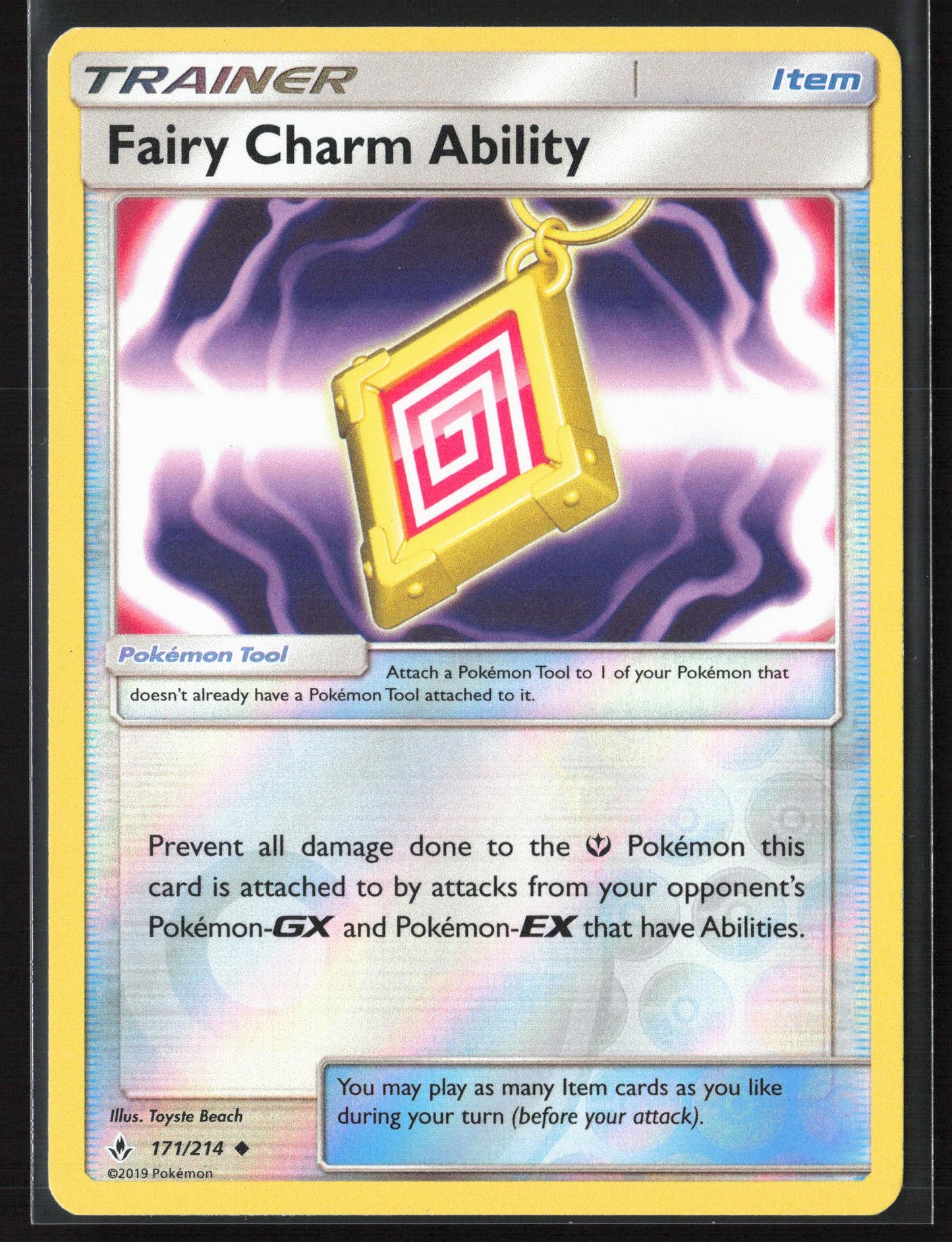 SM - Unbroken Bonds #171/214 Fairy Charm Ability Reverse Holo 22472