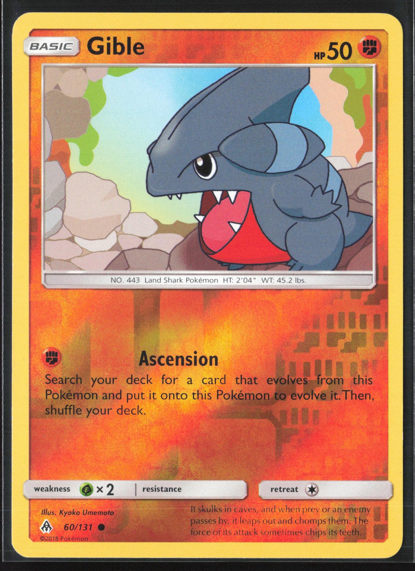 SM - Forbidden Light #60/131 Gible Reverse Holo 22486