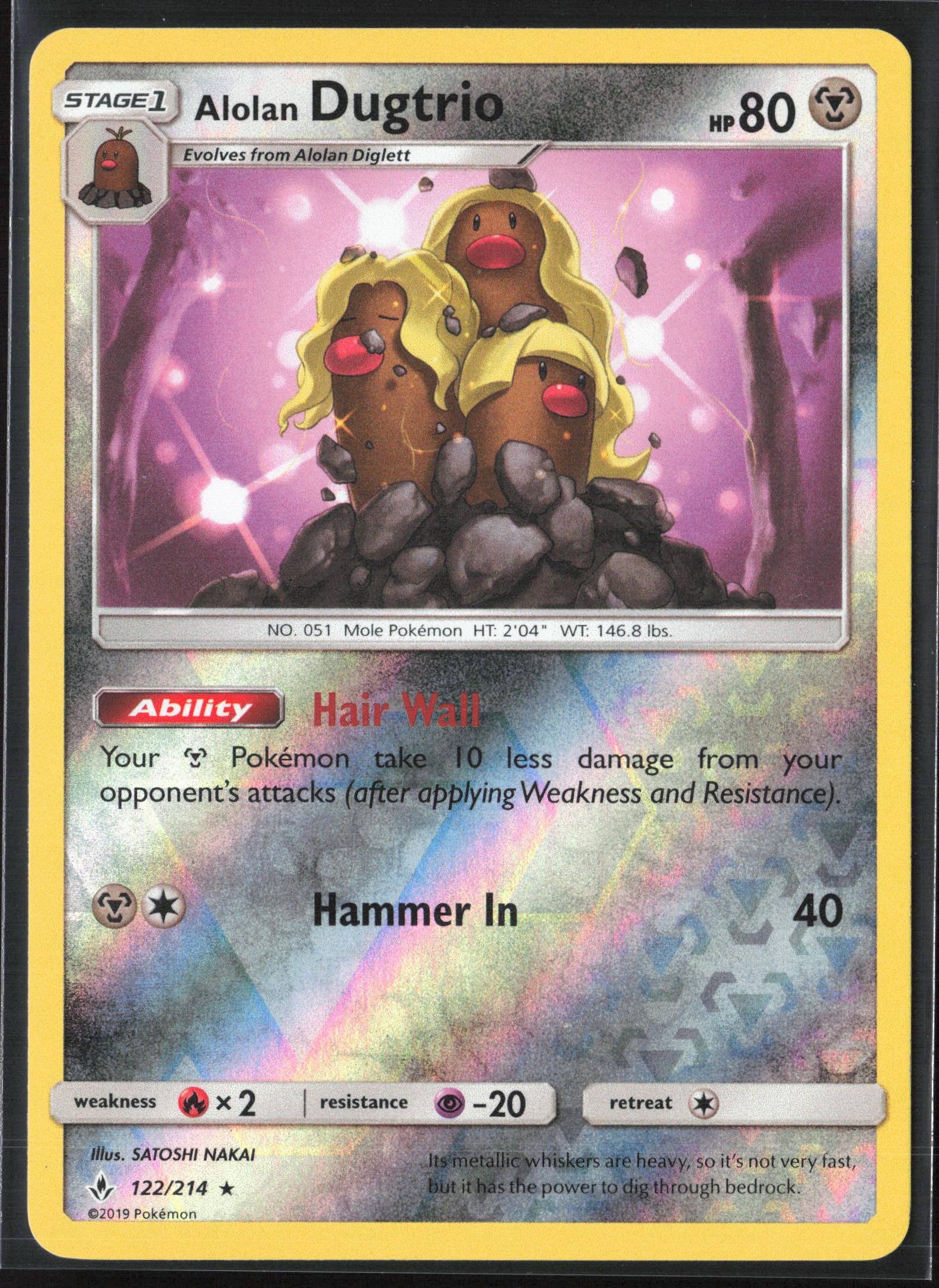 SM - Unbroken Bonds #122/214 Alolan Dugtrio Reverse Holo 22493