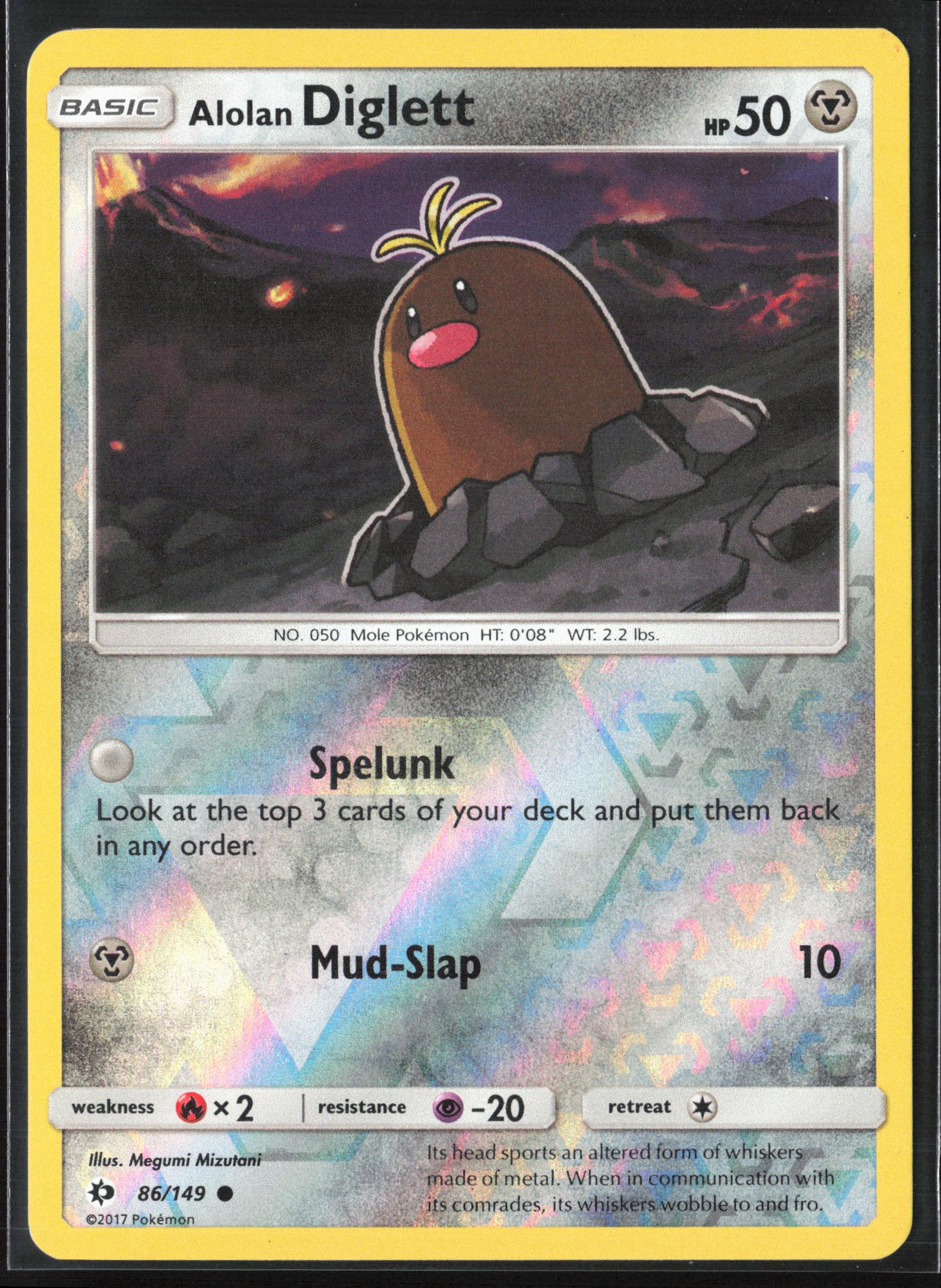 SM Base Set #86/149 Alolan Diglett Reverse Holo 22508
