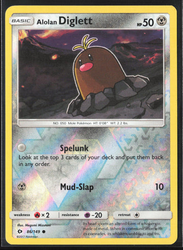 SM Base Set #86/149 Alolan Diglett Reverse Holo 22508