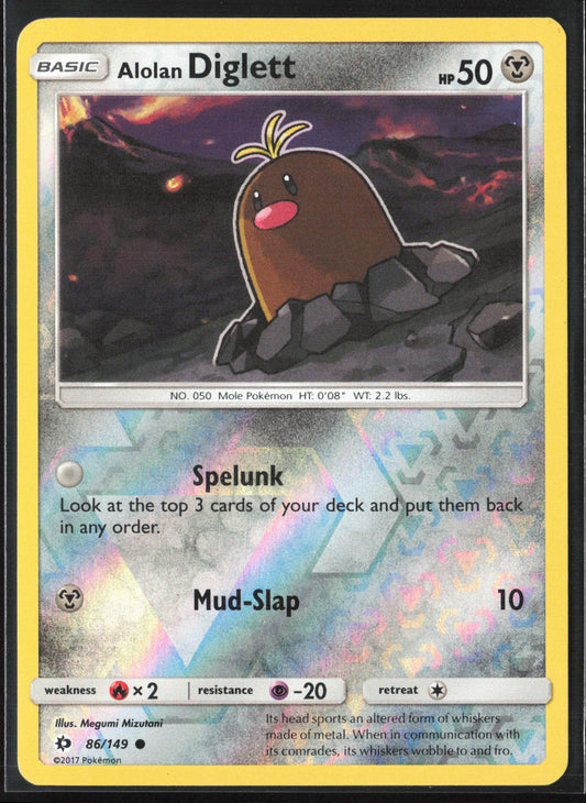SM Base Set #86/149 Alolan Diglett Reverse Holo 22508