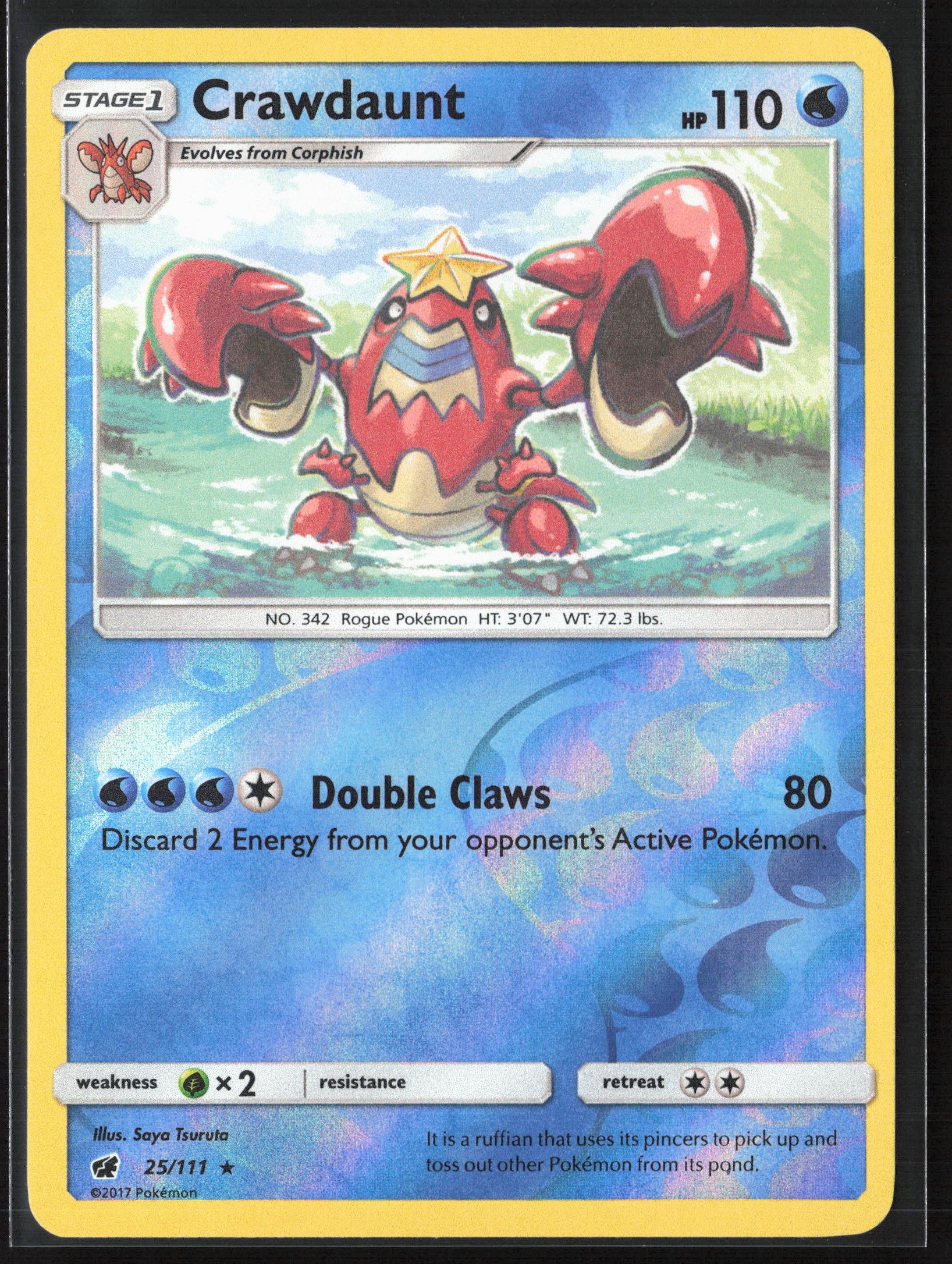 SM - Crimson Invasion #25/111 Crawdaunt Reverse Holo 22513
