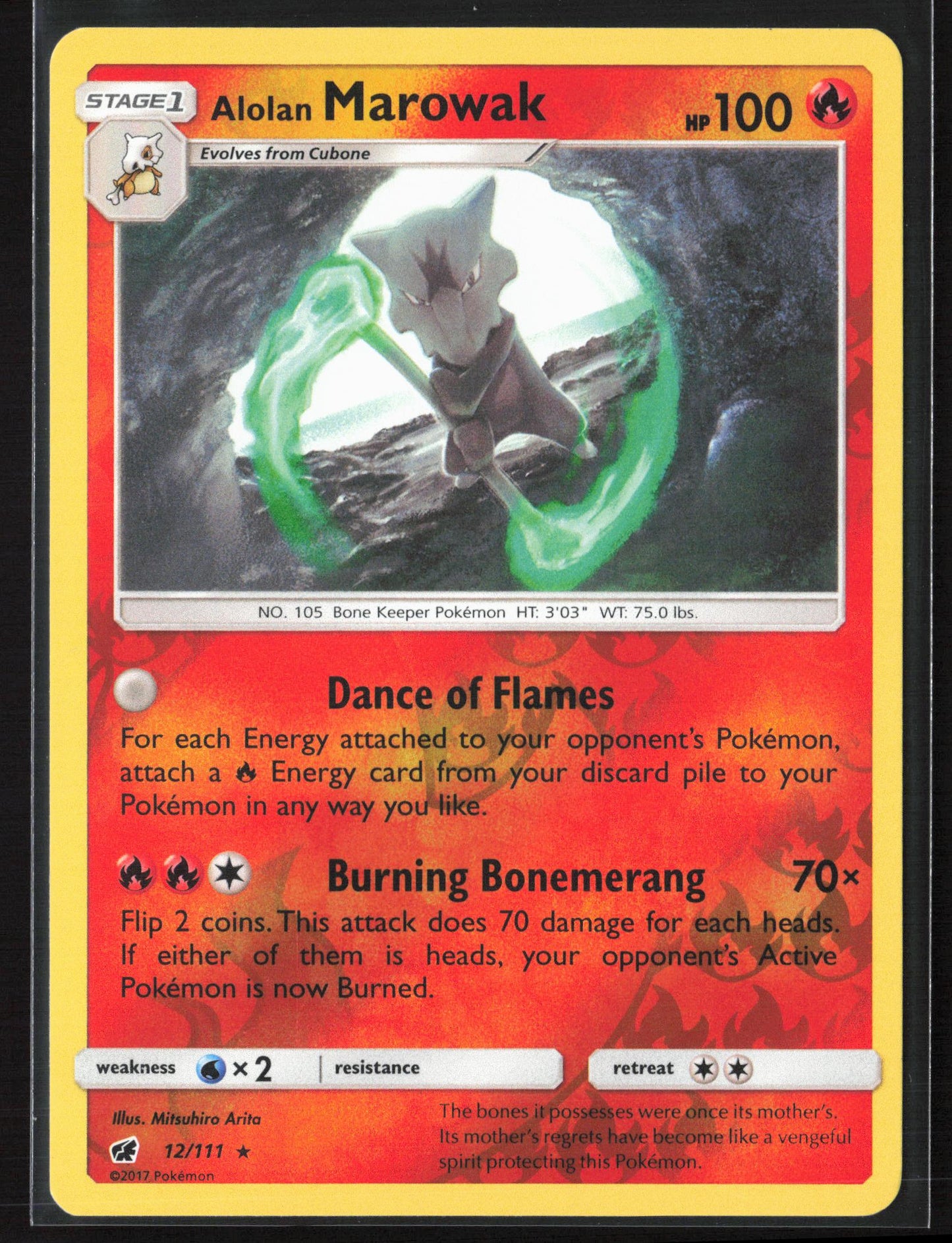 SM - Crimson Invasion #12/111 Alolan Marowak Reverse Holo 22518