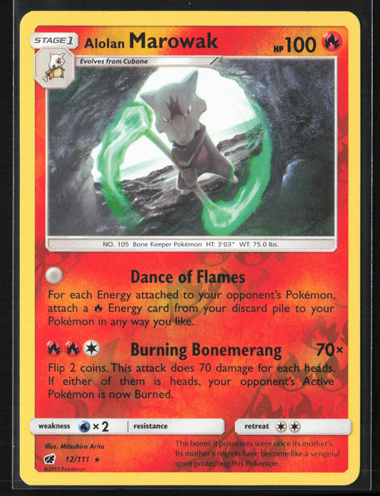 SM - Crimson Invasion #12/111 Alolan Marowak Reverse Holo 22518