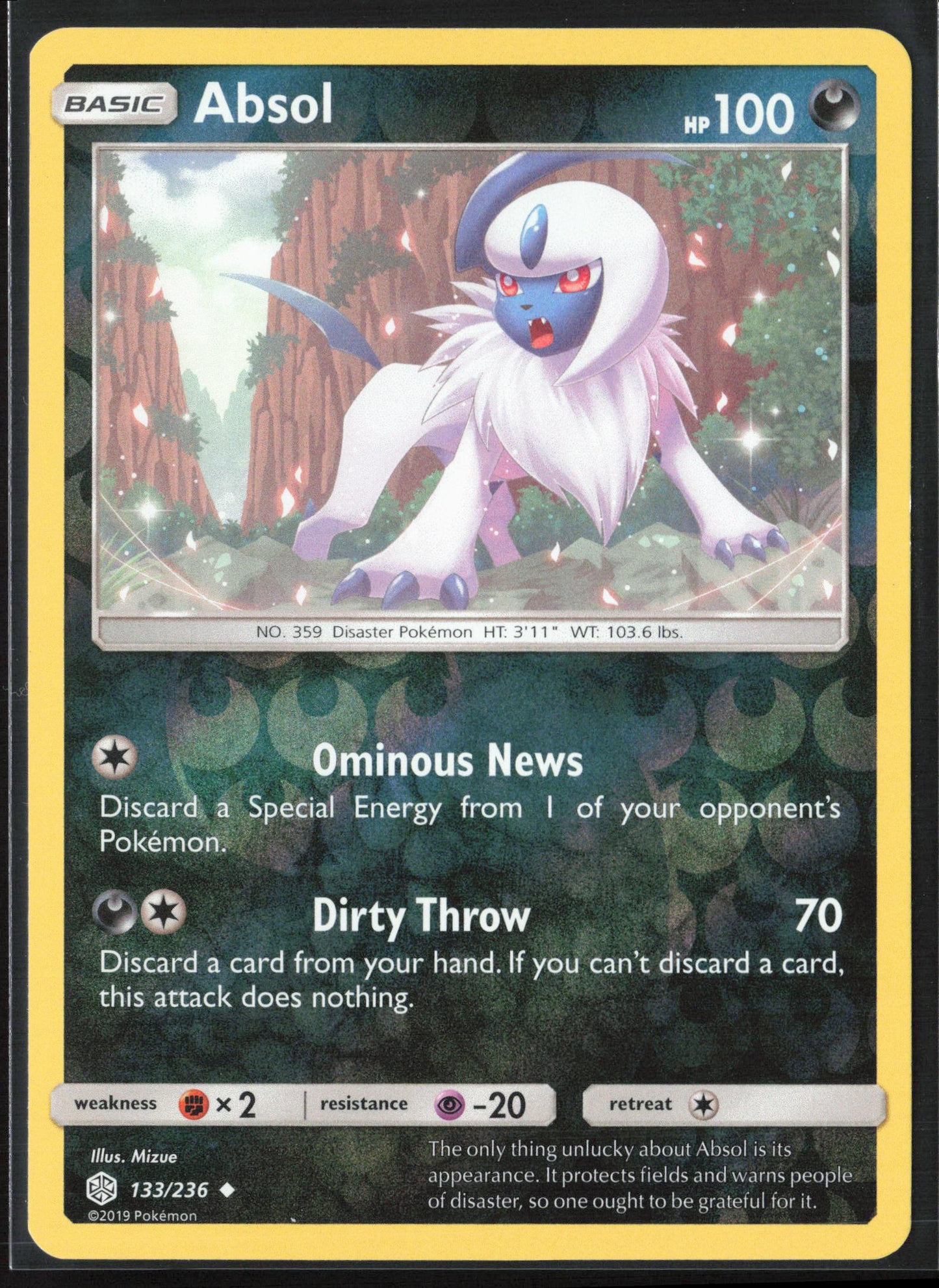 SM - Cosmic Eclipse #133/236 Absol Reverse Holo 22520