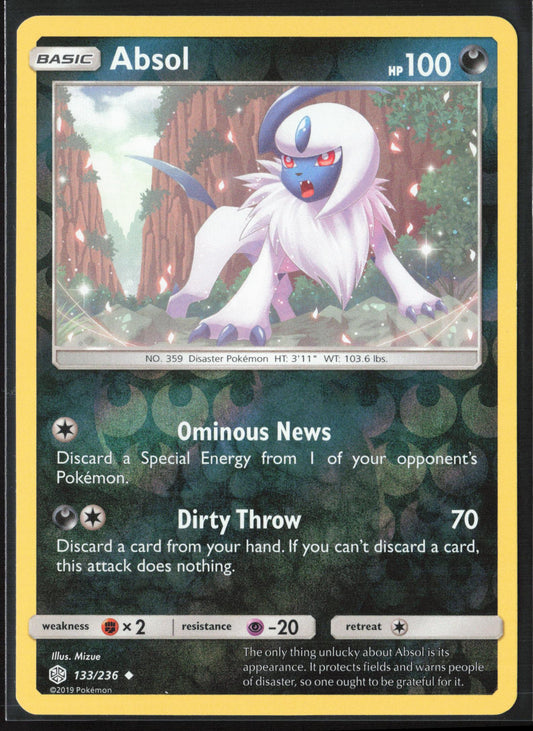 SM - Cosmic Eclipse #133/236 Absol Reverse Holo 22520