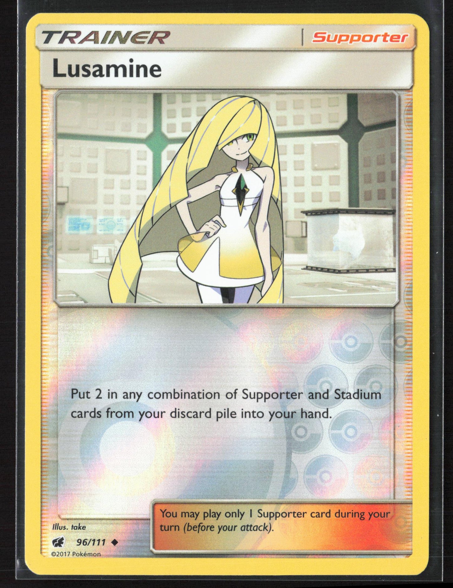 SM - Crimson Invasion #96/111 Lusamine Reverse Holo 22522