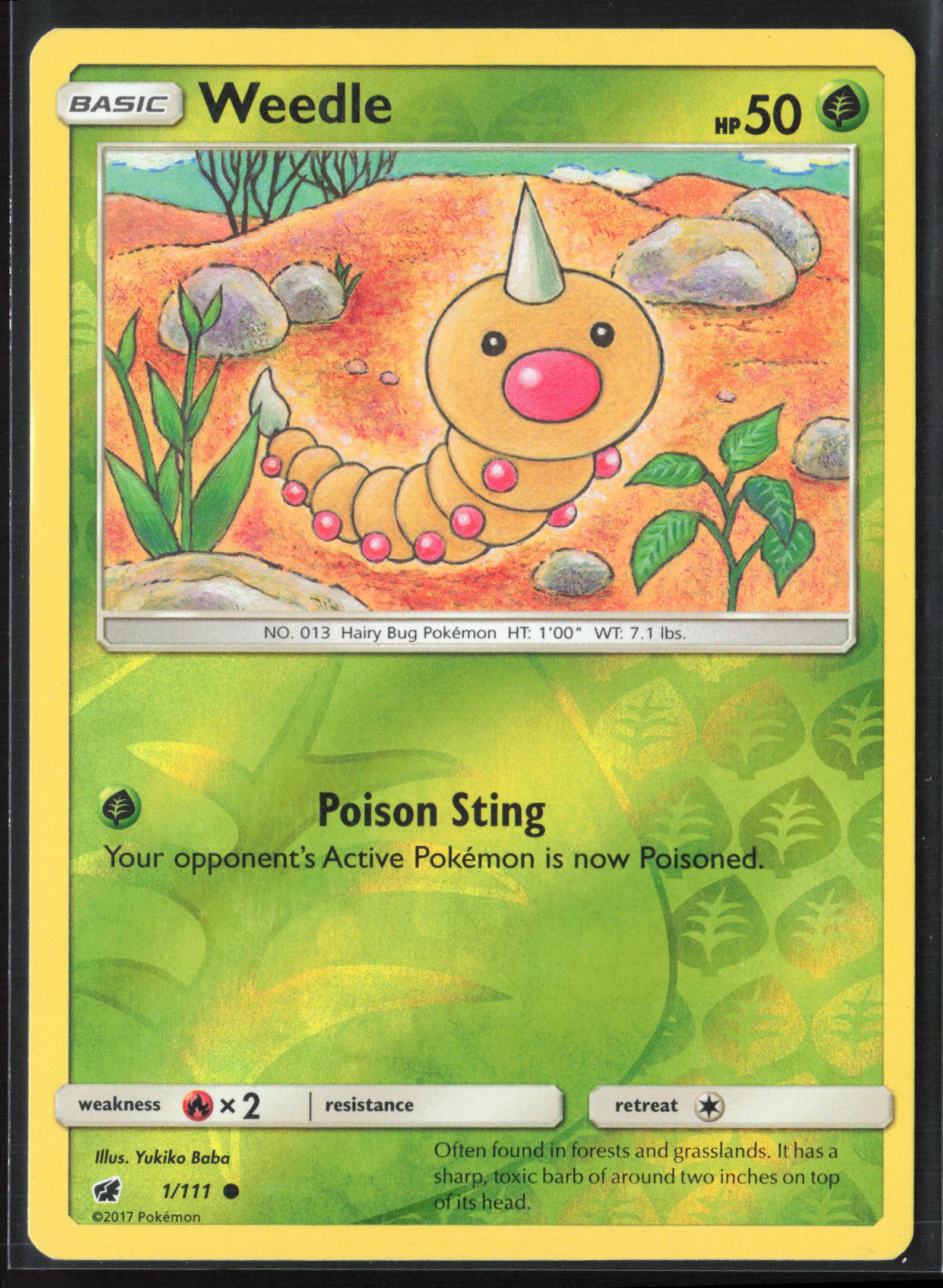 SM - Crimson Invasion #1/111 Weedle Reverse Holo 22525