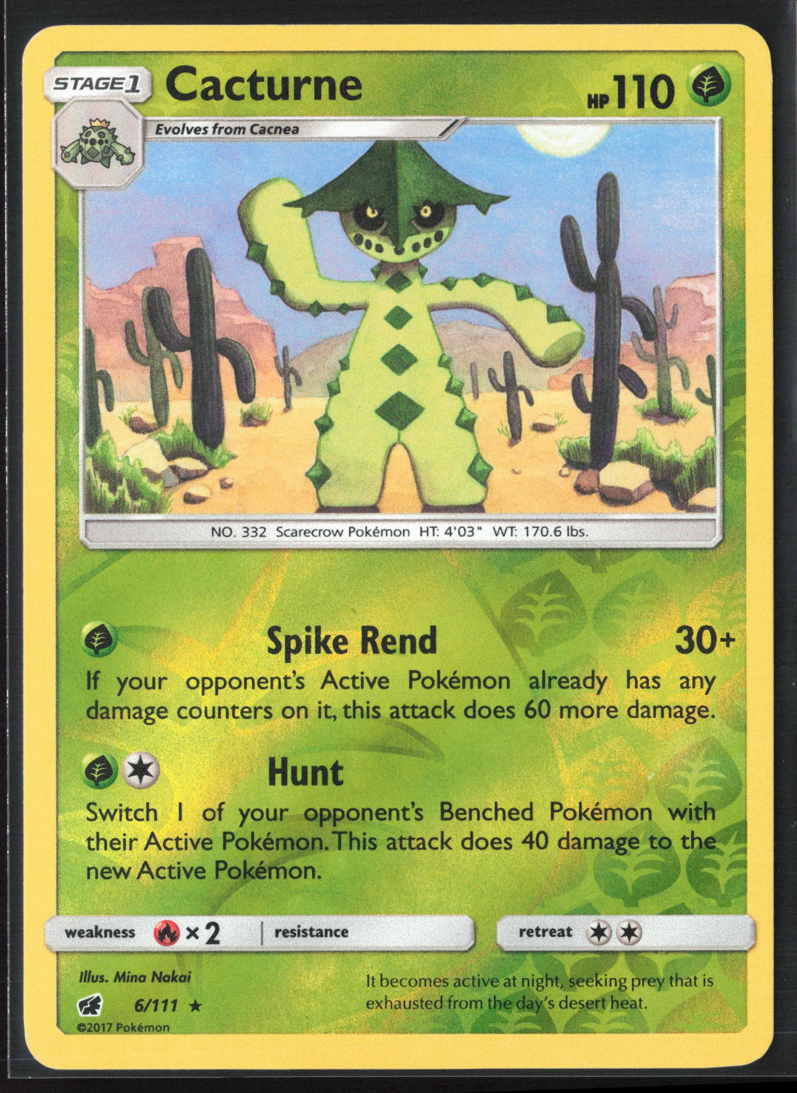 SM - Crimson Invasion #6/111 Cacturne Reverse Holo 22531