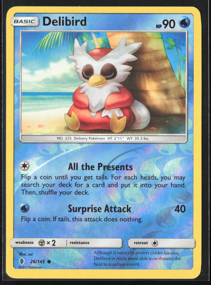 SM - Guardians Rising #26/145 Delibird Reverse Holo 22553
