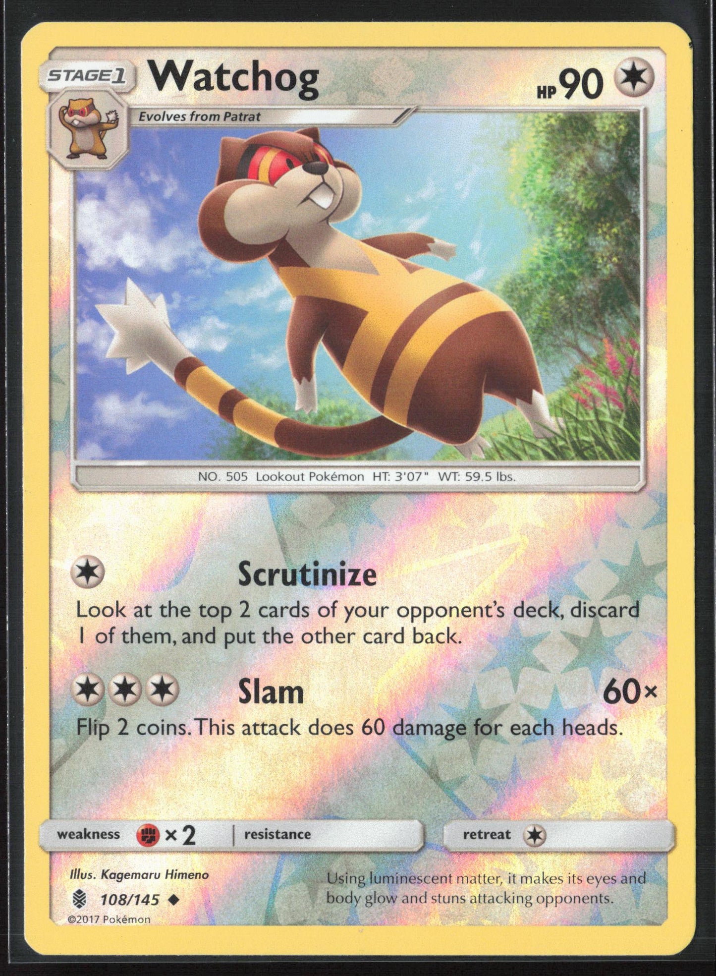 SM - Guardians Rising #108/145 Watchog Reverse Holo 22555