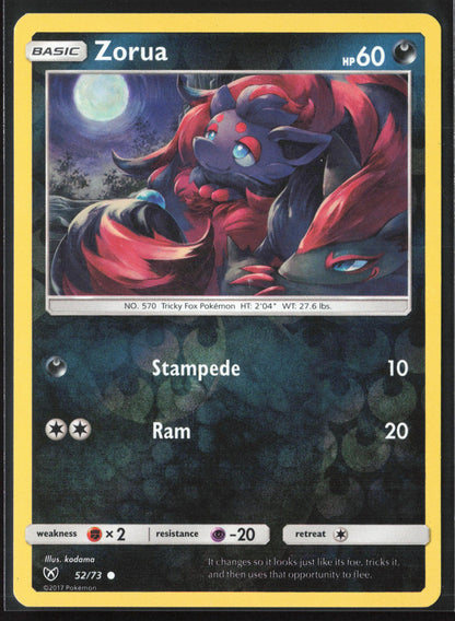 Shining Legends #52/73 Zorua Reverse Holo 22557