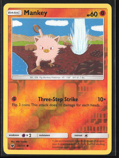 SM - Crimson Invasion #50/111 Mankey Reverse Holo 22559