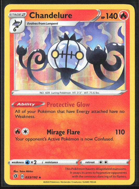 SWSH02: Rebel Clash #033/192 Chandelure Holo 22596