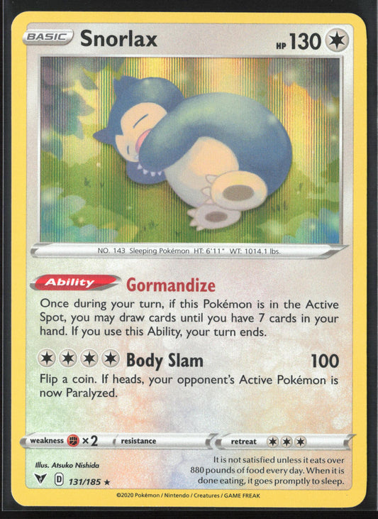 SWSH04: Vivid Voltage #131/185 Snorlax Holo 22608