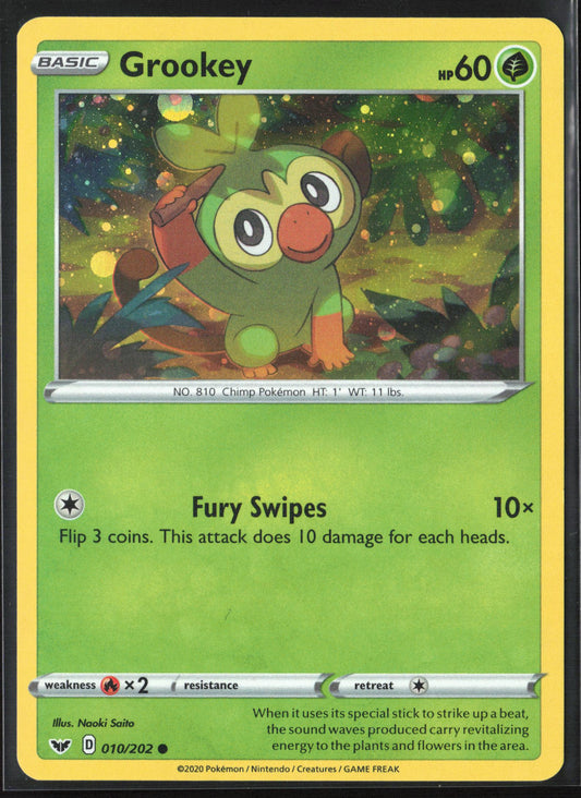 SWSH01: Sword & Shield Base Set #010/202 Grookey (010) Holo 22609