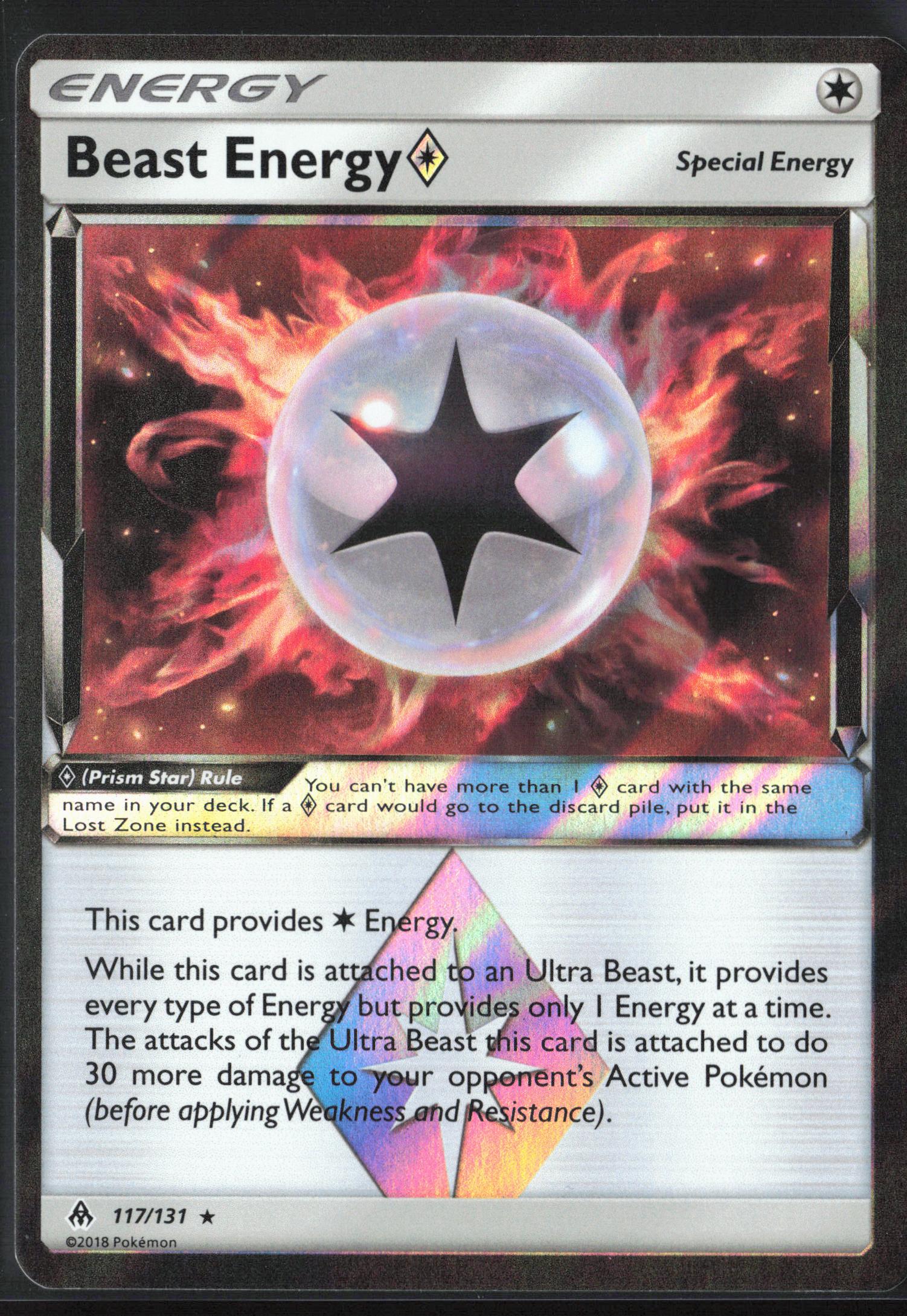 SM - Forbidden Light #117/131 Beast Energy Prism Star Reverse Holo 22631