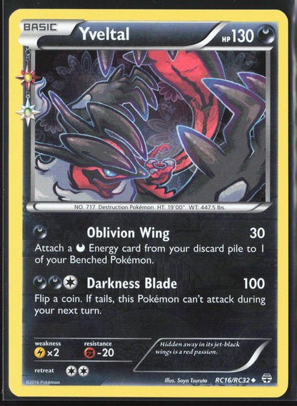 Generations: Radiant Collection #RC16/RC32 Yveltal Reverse Holo 22643