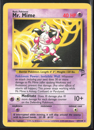 
Base Set 2 #027/130 Mr. Mime Non-Holo 22664