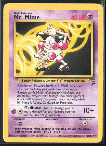 Base Set 2 #027/130 Mr. Mime Non-Holo 22664
