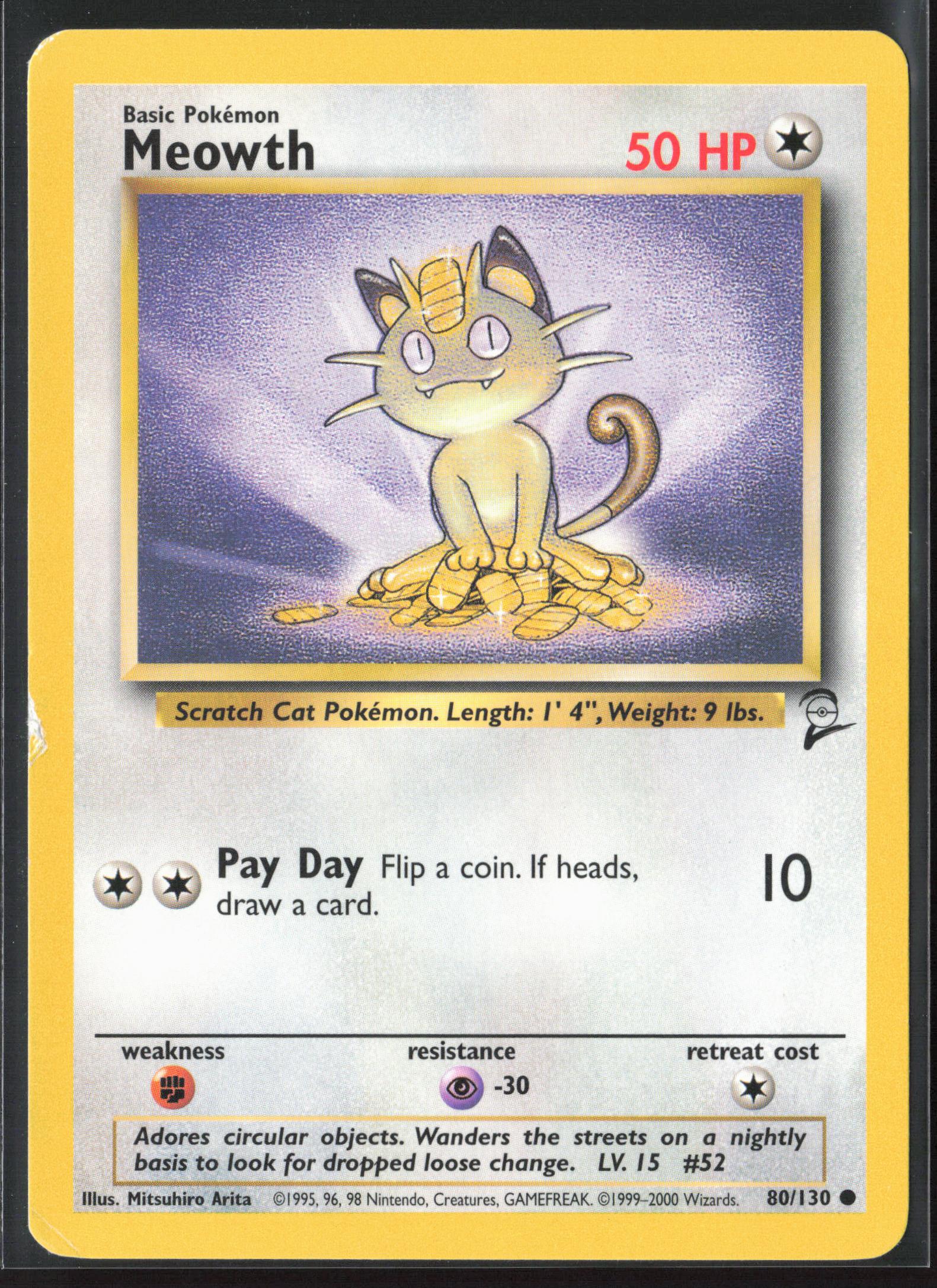 Base Set 2 #080/130 Meowth Non-Holo 22670