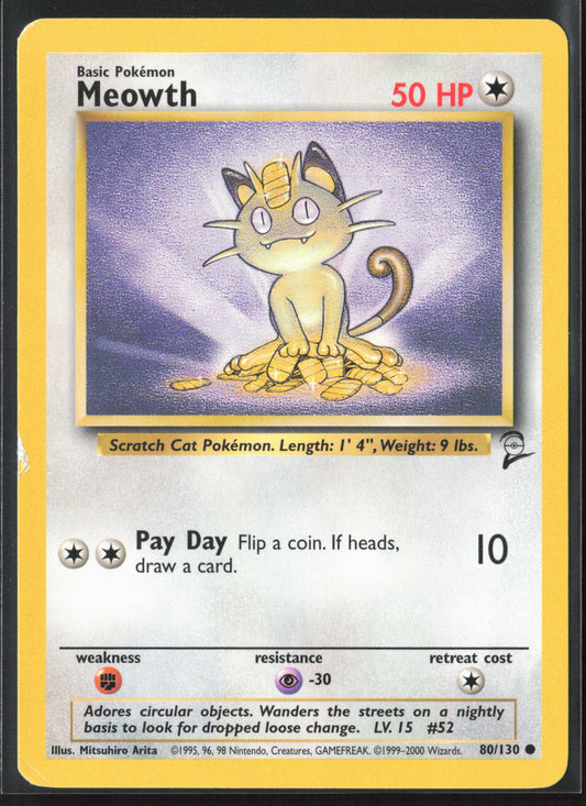 Base Set 2 #080/130 Meowth Non-Holo 22670