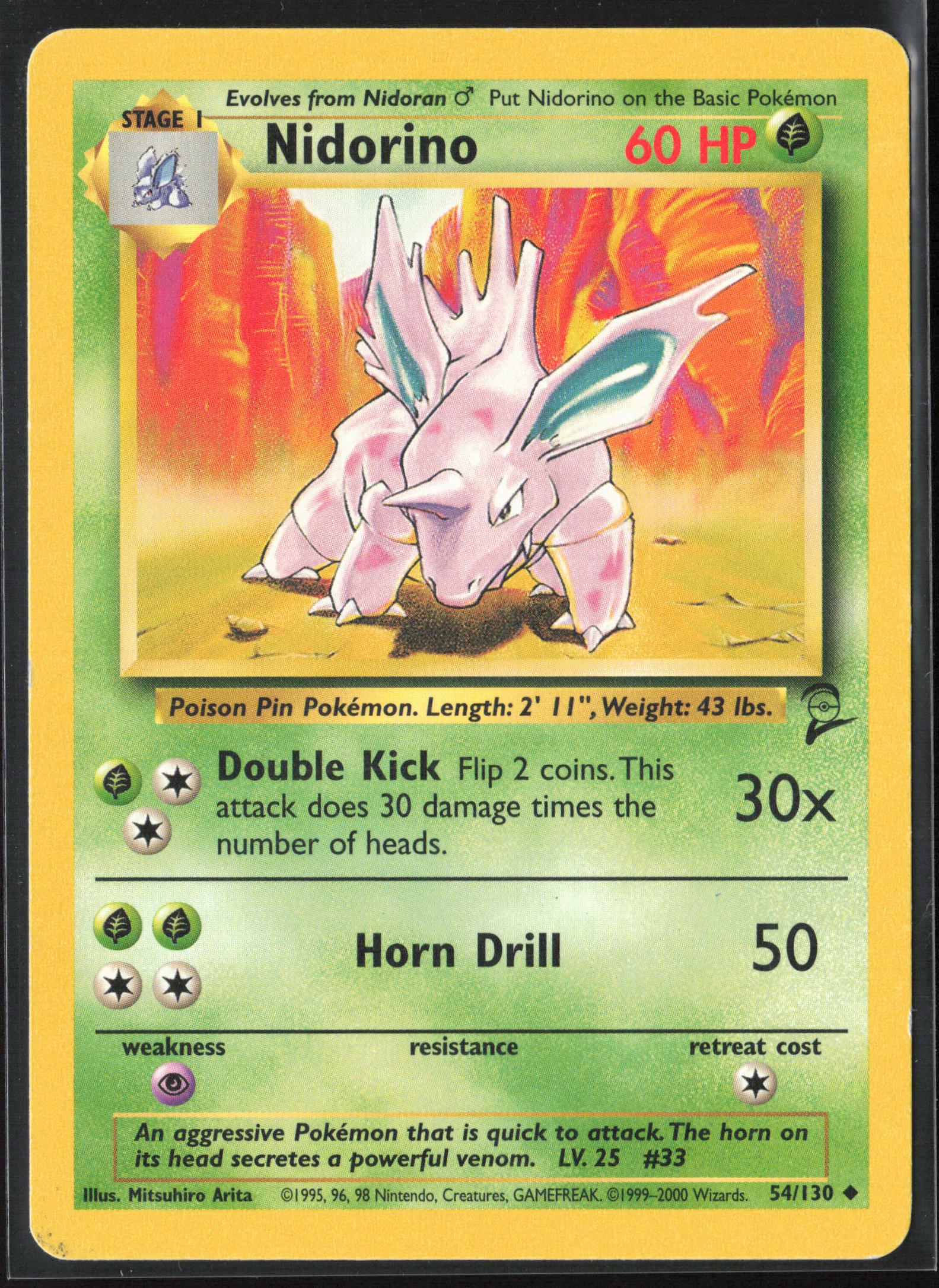 Base Set 2 #054/130 Nidorino Non-Holo 22680