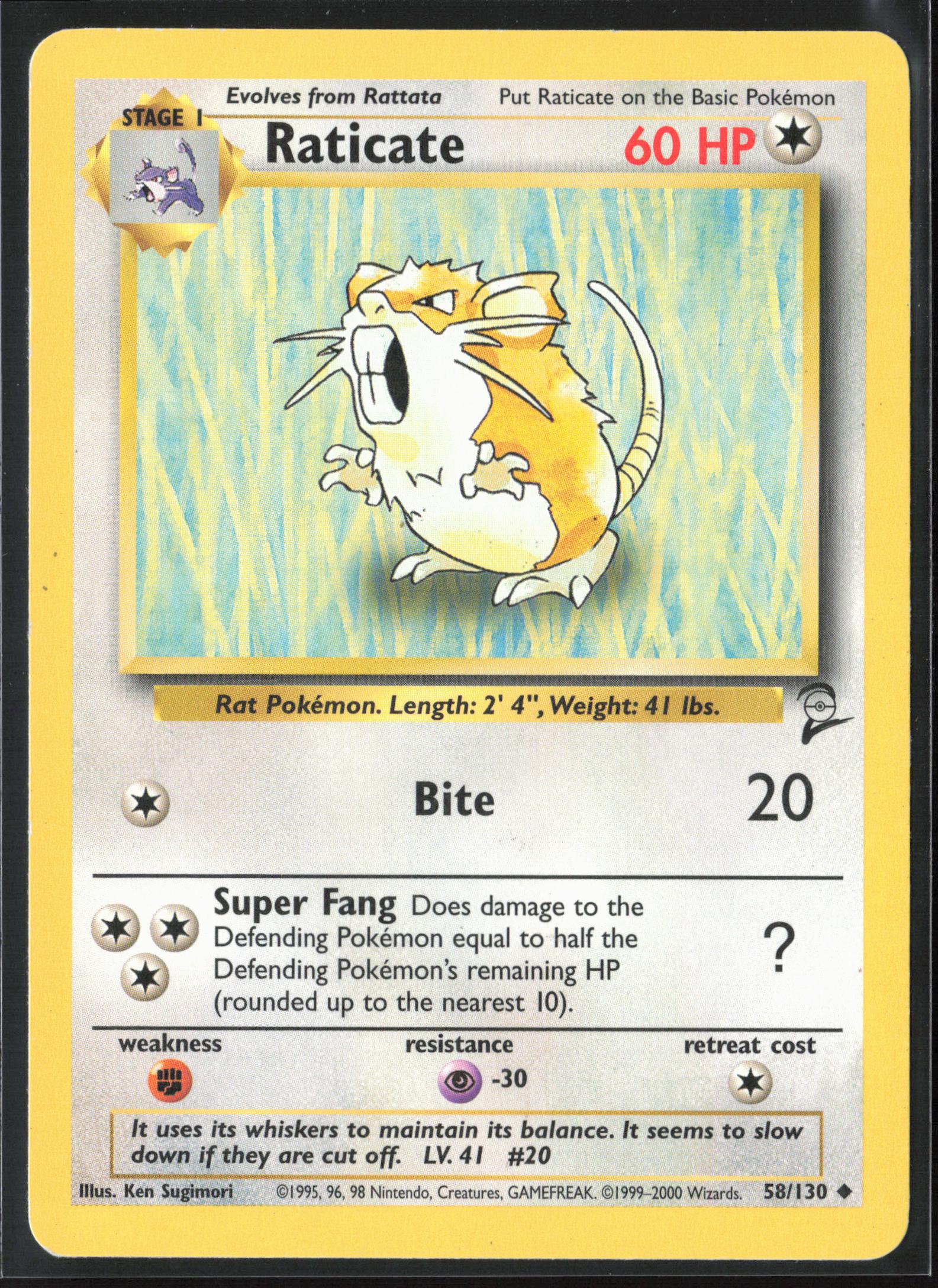 Base Set 2 #058/130 Raticate Non-Holo 22684