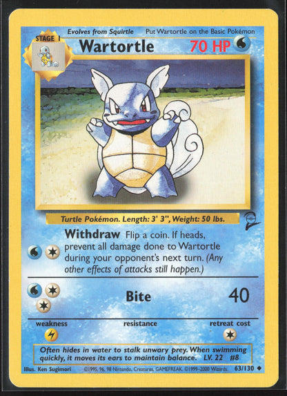 Base Set 2 #063/130 Wartortle Non-Holo 22686