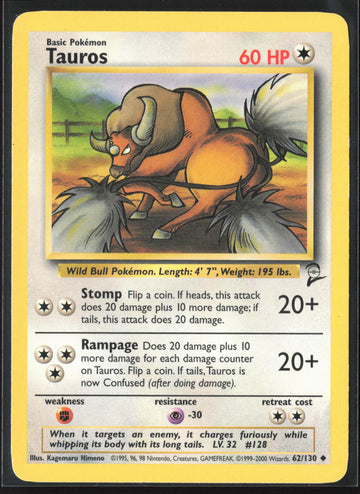 
Base Set 2 #062/130 Tauros Non-Holo 22687