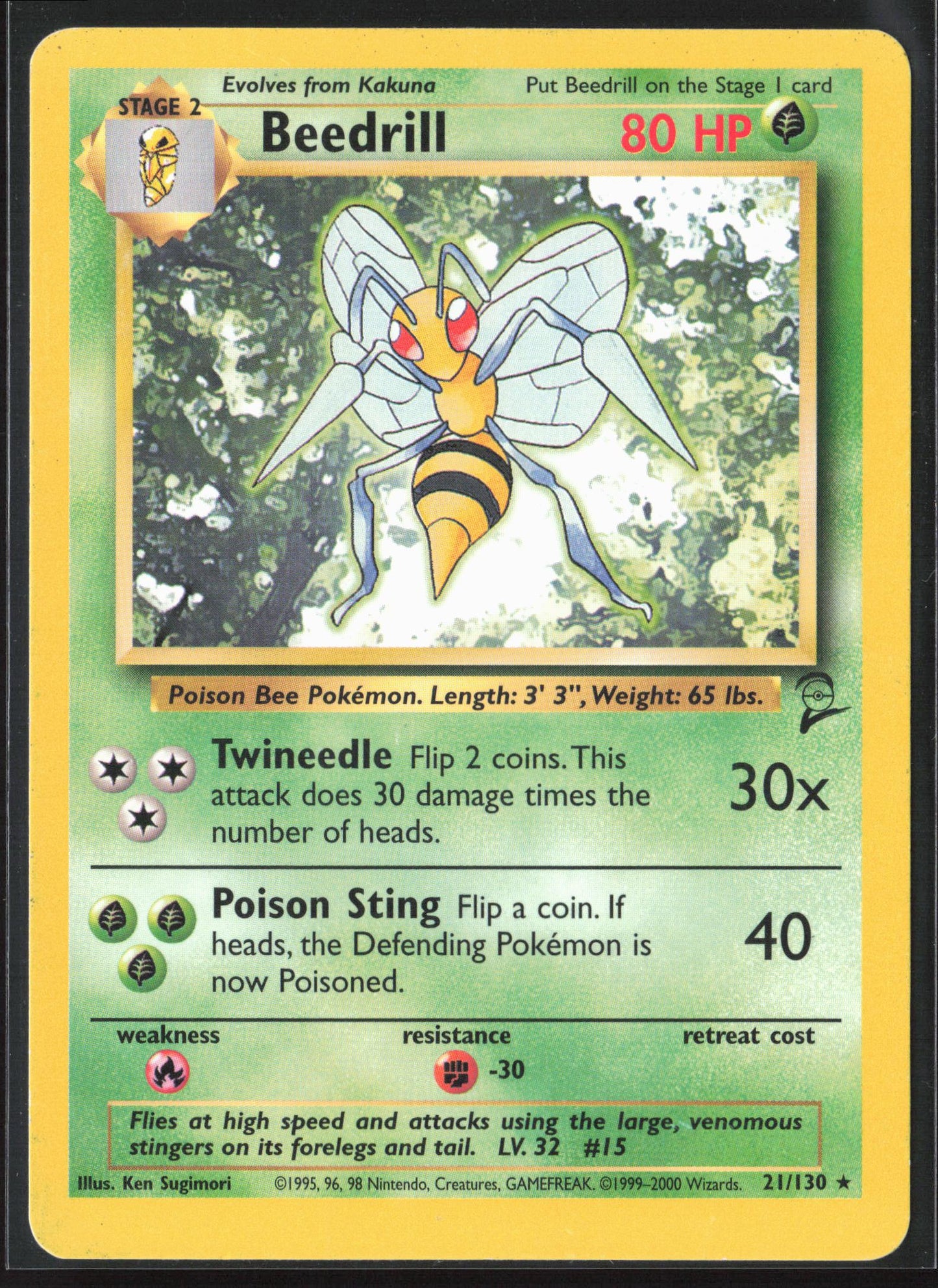 Base Set 2 #021/130 Beedrill Non-Holo 22693