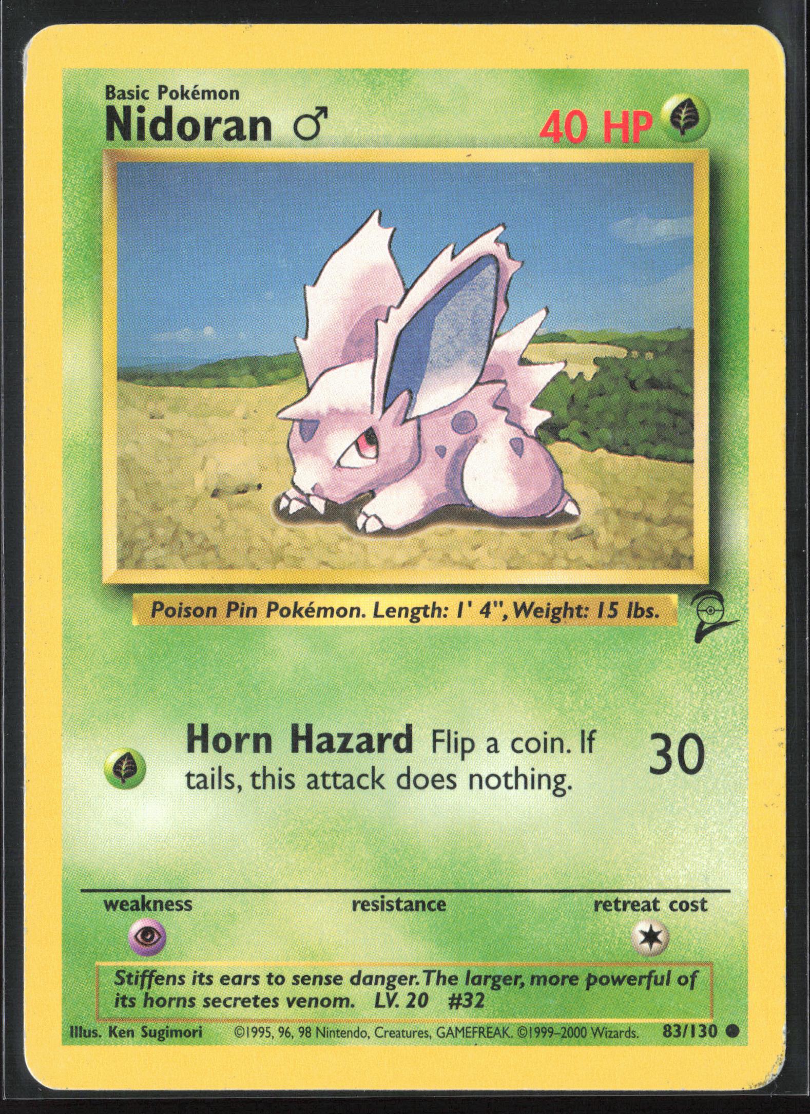 Base Set 2 #083/130 Nidoran M Non-Holo 22703