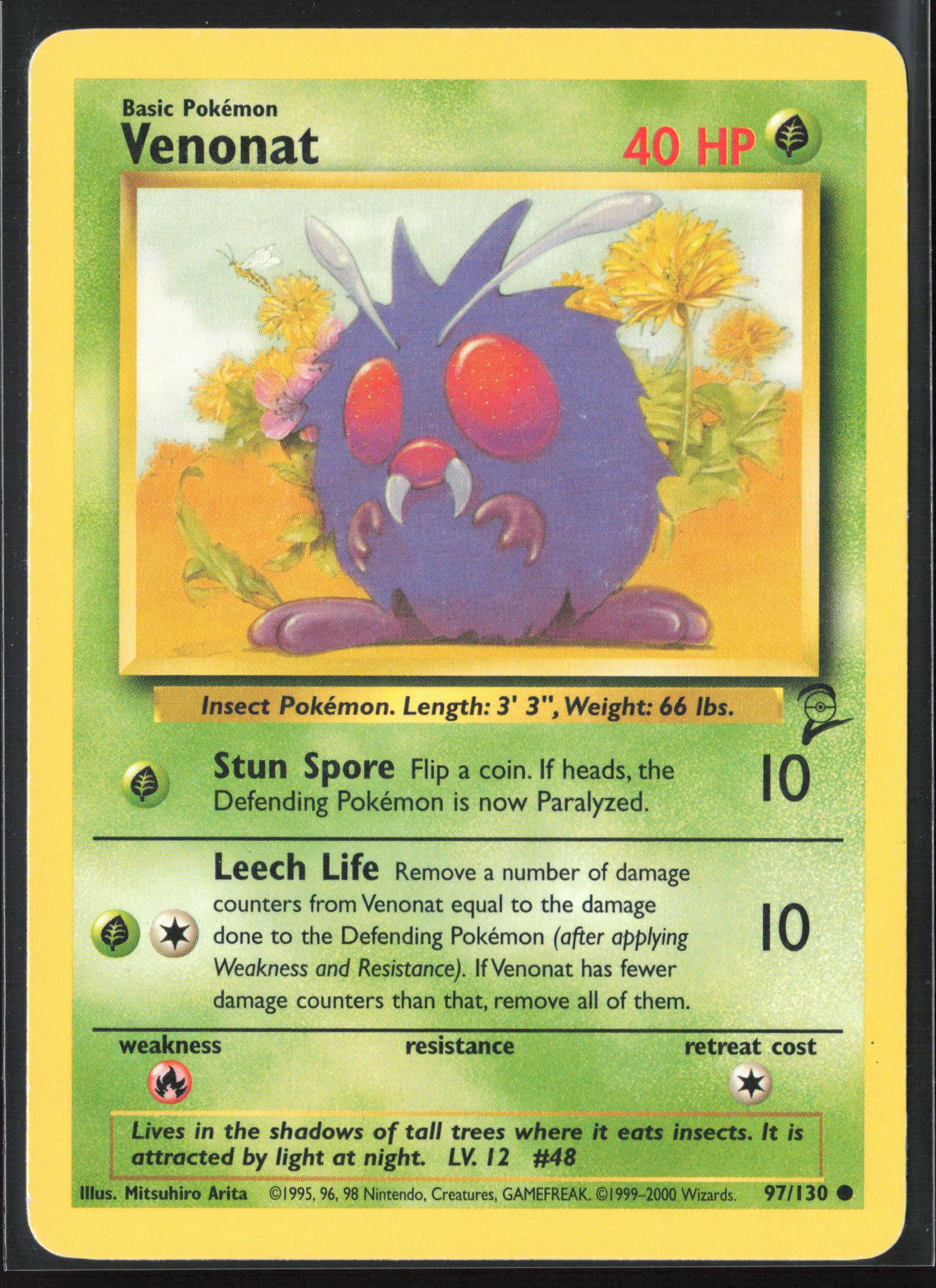 Base Set 2 #097/130 Venonat Non-Holo 22715