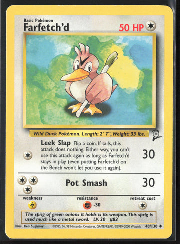 
Base Set 2 #040/130 Farfetch'd Non-Holo 22718