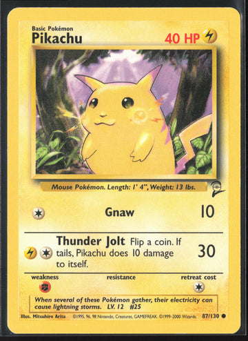 
Base Set 2 #087/130 Pikachu Non-Holo 22725