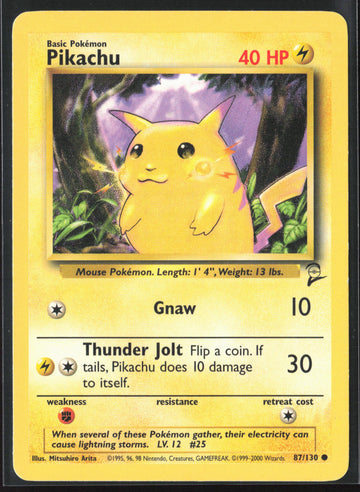 
Base Set 2 #087/130 Pikachu Non-Holo 22727