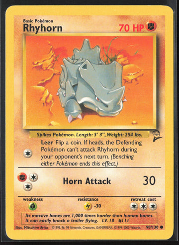
Base Set 2 #090/130 Rhyhorn Non-Holo 22731