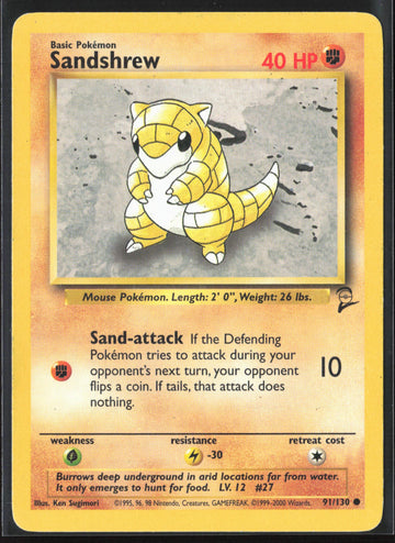 
Base Set 2 #091/130 Sandshrew Non-Holo 22732