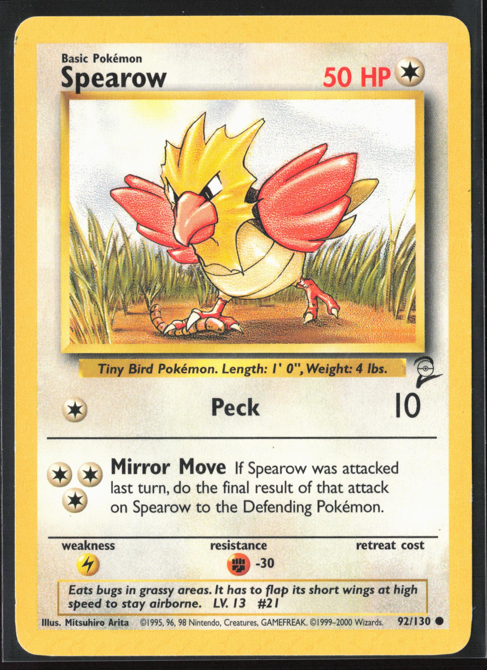 Base Set 2 #092/130 Spearow Non-Holo 22733