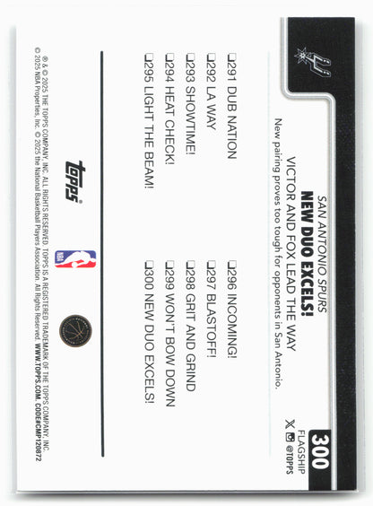 2025-26 Topps #300 New Duo Excels!: Victor and Fox Lead The Way