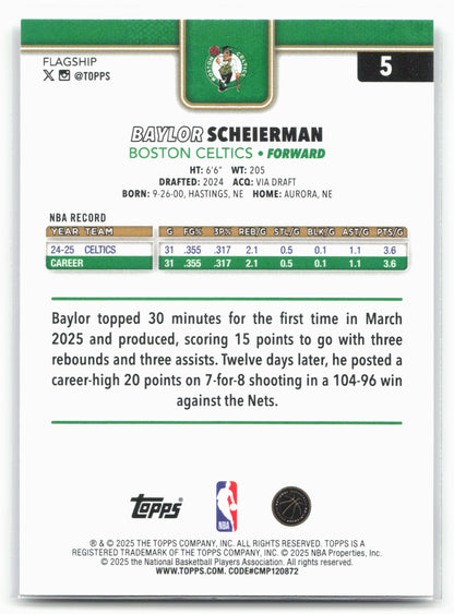 2025-26 Topps #5 Baylor Scheierman