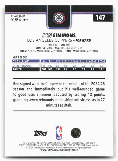 2025-26 Topps #147 Ben Simmons
