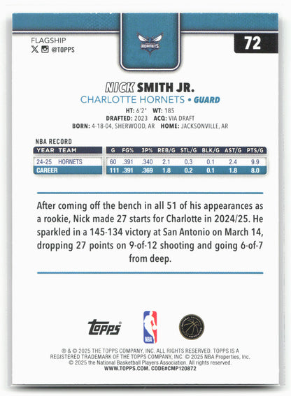 2025-26 Topps #72 Nick Smith Jr. Gold #/2025